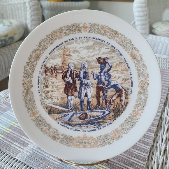 Vintage D'Arceau Limoges Lafayette Legacy Collector Plate 2 North Island Landing - Picture 1 of 10
